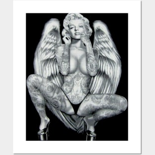 Marilyn Monroe as a Tattooed Angel Print Posters and Art